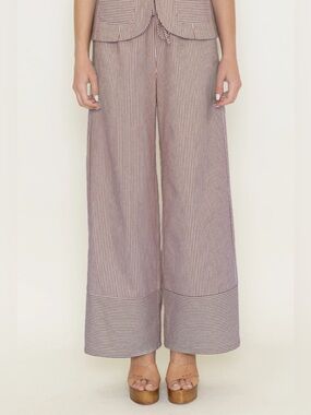 NWOT cotton wide leg striped trouser pants